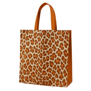 45x40x10 BOLSA DE FRISELINA FANTASIA ANIMAL PRINT MARRON